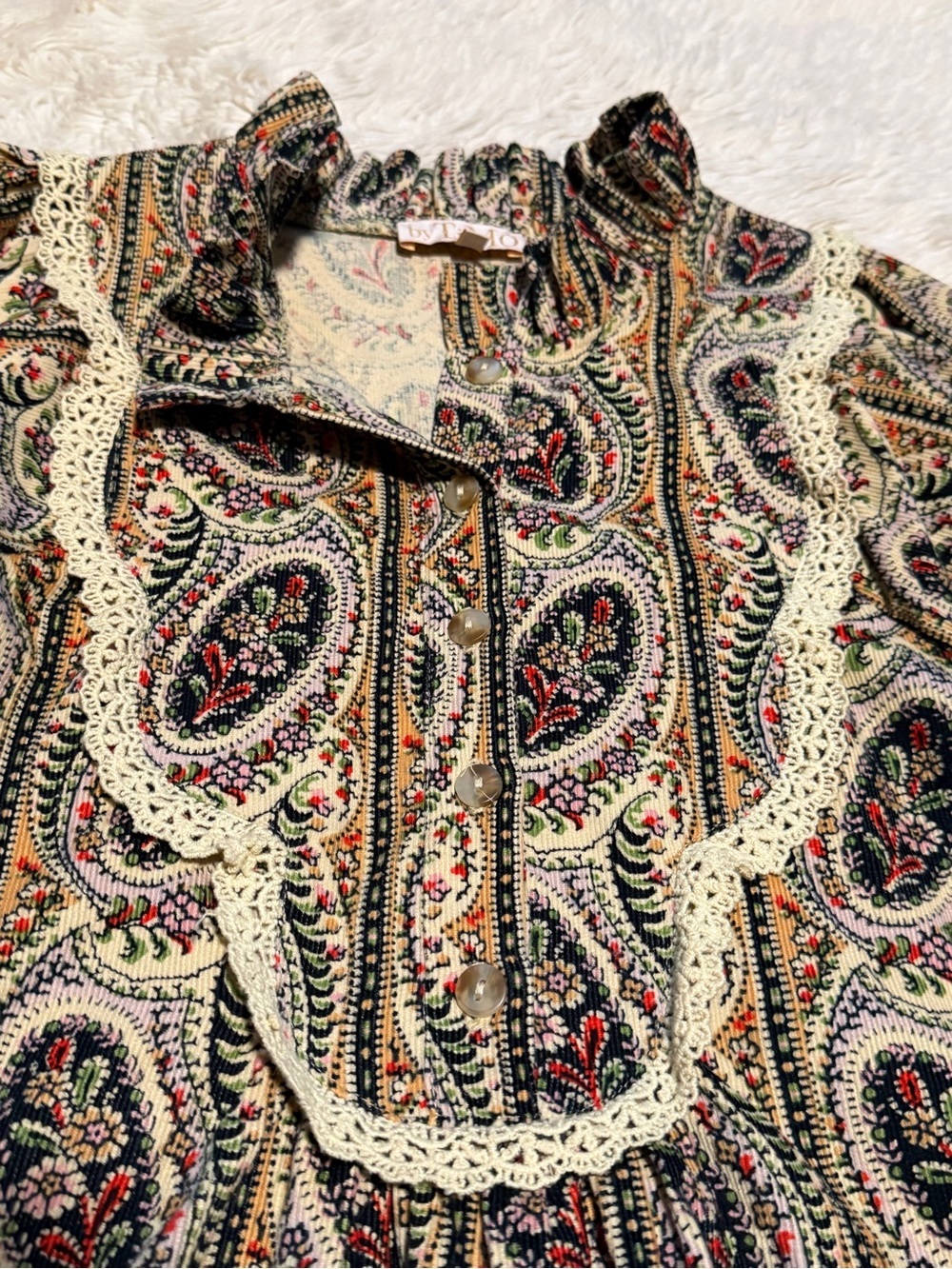 ByTiMo Paisley Baby Cord Shift Dress - Size XS - Picture 7 of 10